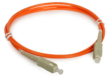 Teste alaranjado do cabo de remendo da fibra óptica do Aqua do SC UPC, cabo de remendo do LAN