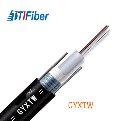 Revestimento do preto do PE do único modo do cabo de fibra ótica do núcleo do núcleo 4 de GYXTW 6