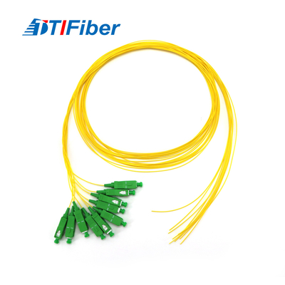 da trança simples do cabo de fibra ótica do SC APC de 0.9mm modo amarelo único